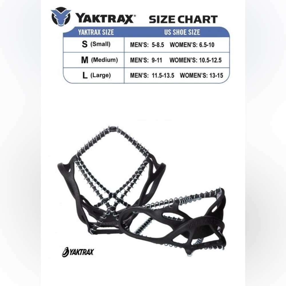 Yaktrax Spikeless Ice and Snow Shoe Gripper Sole Covers Unisex Large NWOT Black - Picture 13 of 13